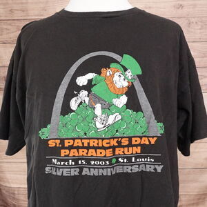 VINTAGE ST PATRICK'S DAY PARADE RUN 2003 ST LOUIS SINGLE STITCH USA TSHIRT 2XL
